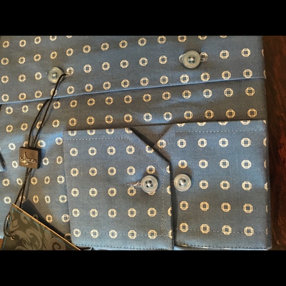 NEW MEN’S SAMBUCA SPORT SHIRT BLUE & WHITE - Picture 3 of 8